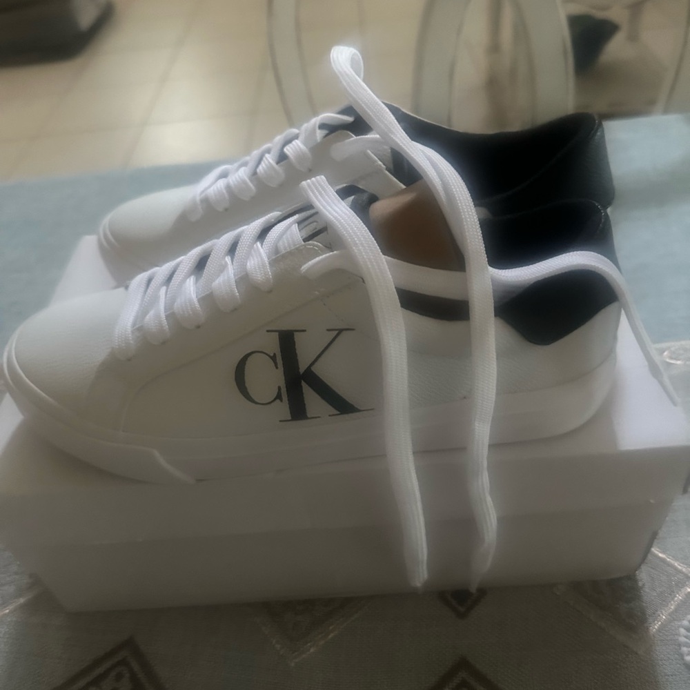 Calvin Klein White Sneakers with Black Details